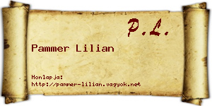 Pammer Lilian névjegykártya